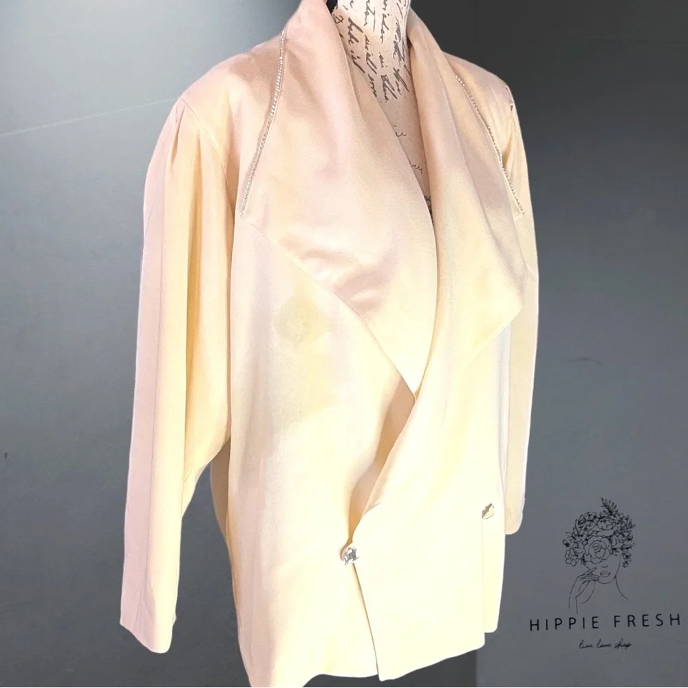 Vintage 80’s Christian Dior Sportswear Cream Wool Bomber Style Blazer L